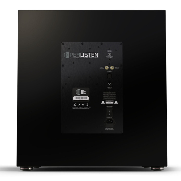 Perlisten R18s Powered Subwoofer rear panel, inputs and outputs