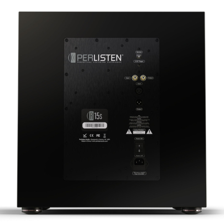 Perlisten R15s Powered Subwoofer rear panel, inputs and outputs