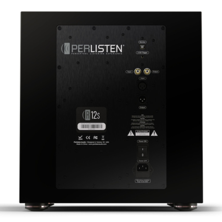 Perlisten R12s Powered Subwoofer rear panel, inputs and outputs