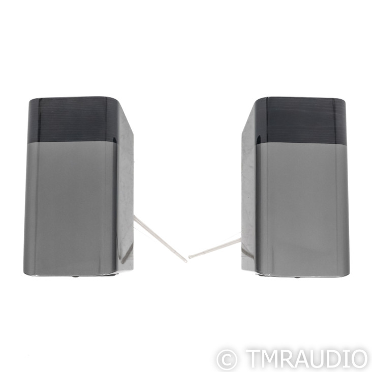 Q Acoustics Concept 300 Bookshelf Speakers; Silver & Ebony Pair w/ Stands (Open Box)