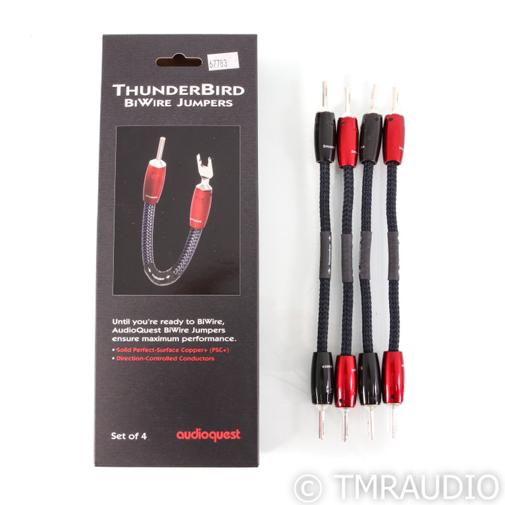 ケーブル・シールド audioquest Biwire Jumpers Silver (PSS) AudioQuest ThunderBird BiWire Jumpers w/ 500 Series