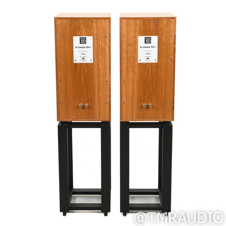 Harbeth HL Compact 7ES-3 XD Bookshelf Speakers; Cherry Pair w/ Ton Trager Stands