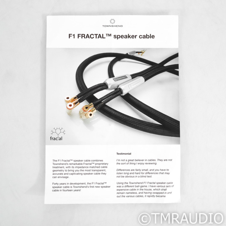 Townshend Audio F1 Fractal Speaker Cables; 3m Pair