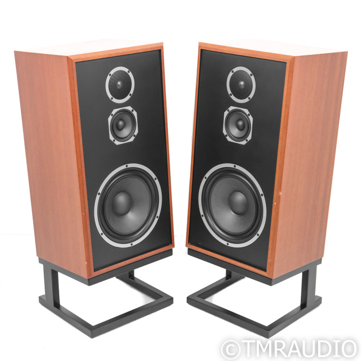 KLH Model Five Bookshelf Speakers; Mahogany Pair with Stands (1/5)