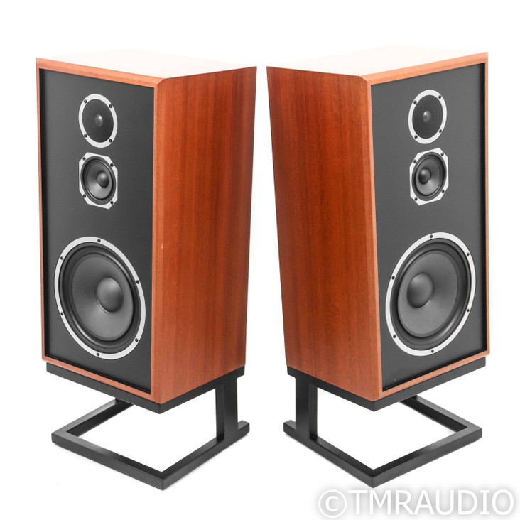 KLH Model Five Bookshelf Speakers; Mahogany Pair with Stands (1/5)
