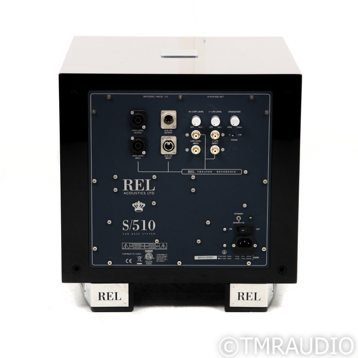 REL Acoustics S/510 10" Powered Subwoofer; Piano Black