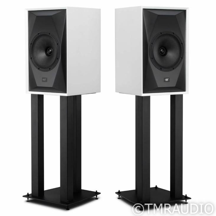 MoFi Electronics SourcePoint 8 Bookshelf Speakers; White Pair w/ Stands (Sealed)