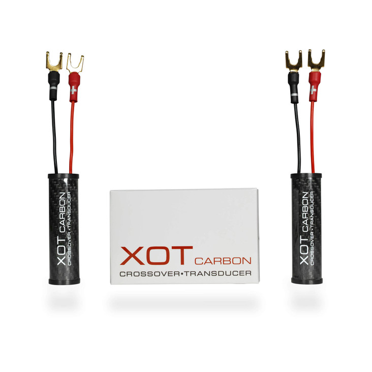 Synergistic Research XOT Carbon Crossover Transducer spade terminations