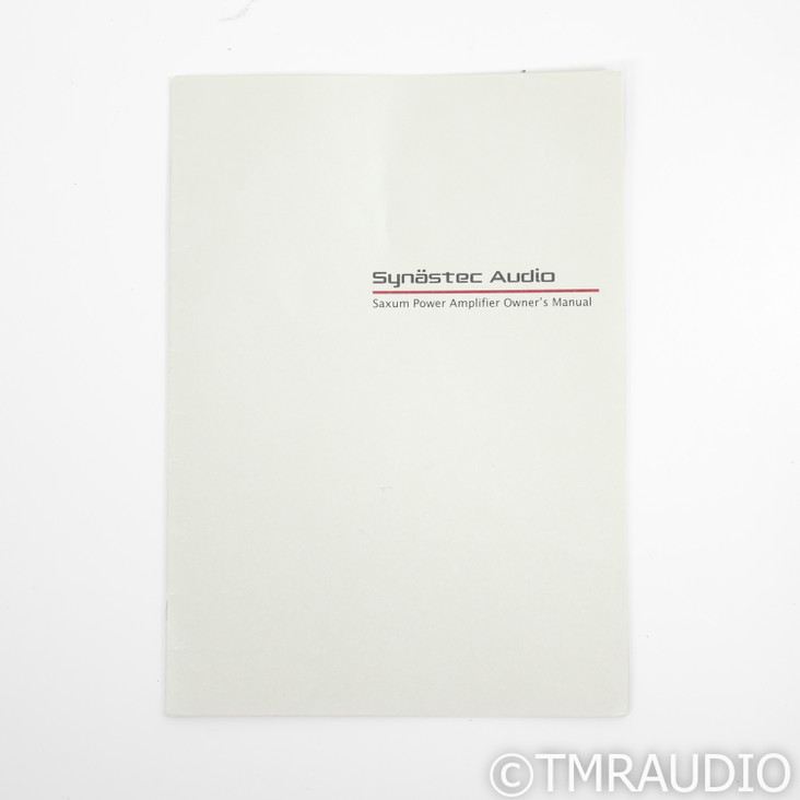 Synastec Audio Saxum Stereo Power Amplifier; w/ FalkenOhr Isolation Stand