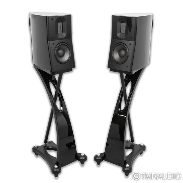 Raidho Acoustics D1.1 Bookshelf Speakers; Gloss Black Pair w/ Stands