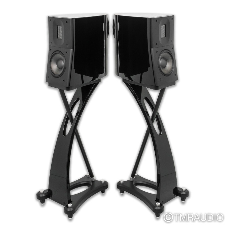 Raidho Acoustics D1.1 Bookshelf Speakers; Gloss Black Pair w/ Stands