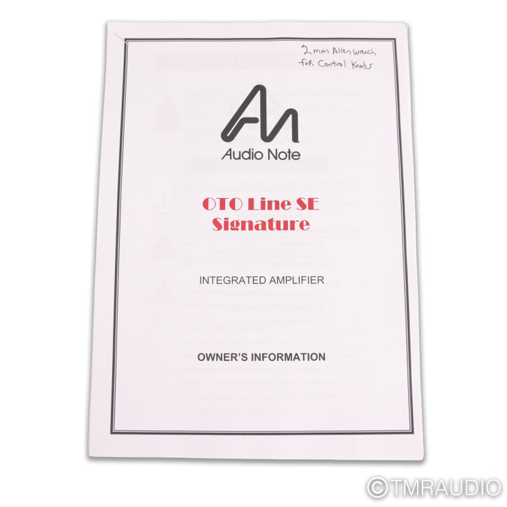 Audio Note Oto Line SE Signature Stereo Tube Integrated Amplifier