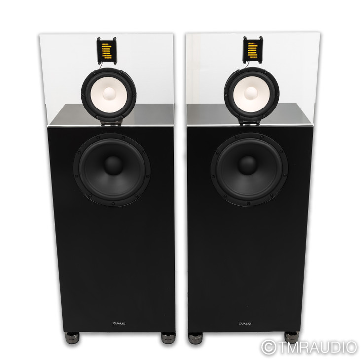 Qualio Audio IQ Ultra Floorstanding Speakers; Black Pair w/ Gaia II Feet
