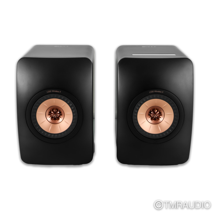 KEF LS50 Wireless II Active Bookshelf Speakers; Black Pair