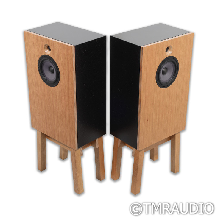 Devore Fidelity O/Baby Bookshelf Speakers; White Oak Pair with Stands