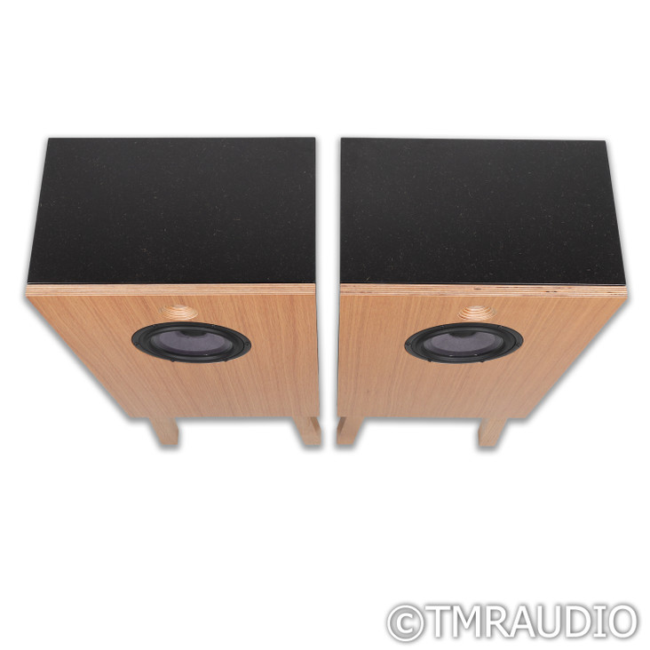 Devore Fidelity O/Baby Bookshelf Speakers; White Oak Pair with Stands