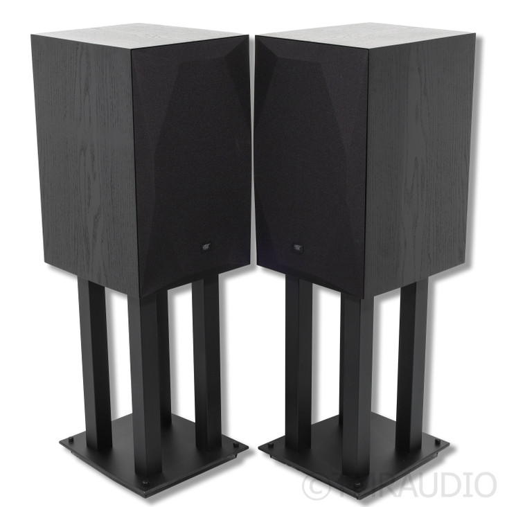 MoFi Sourcepoint 10 Master Edition Bookshelf Speakers; Black Pair w/ Stands