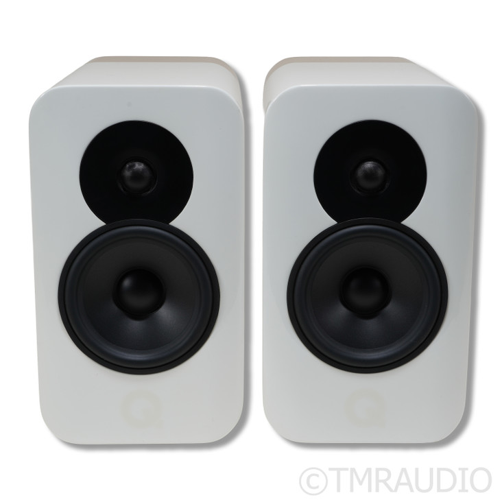 Q Acoustics Concept 300 Bookshelf Speakers; White Pair (No Grills)