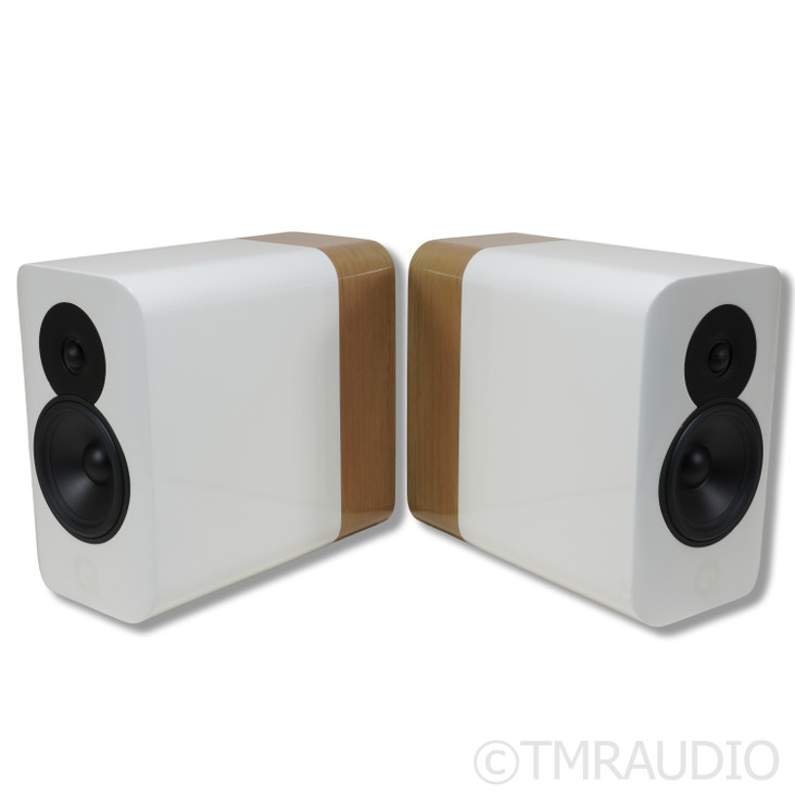 Q Acoustics Concept 300 Bookshelf Speakers; White Pair (No Grills)