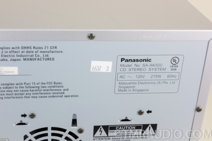 Panasonic SA-AK500 Stereo Compact Shelf System / CD Player