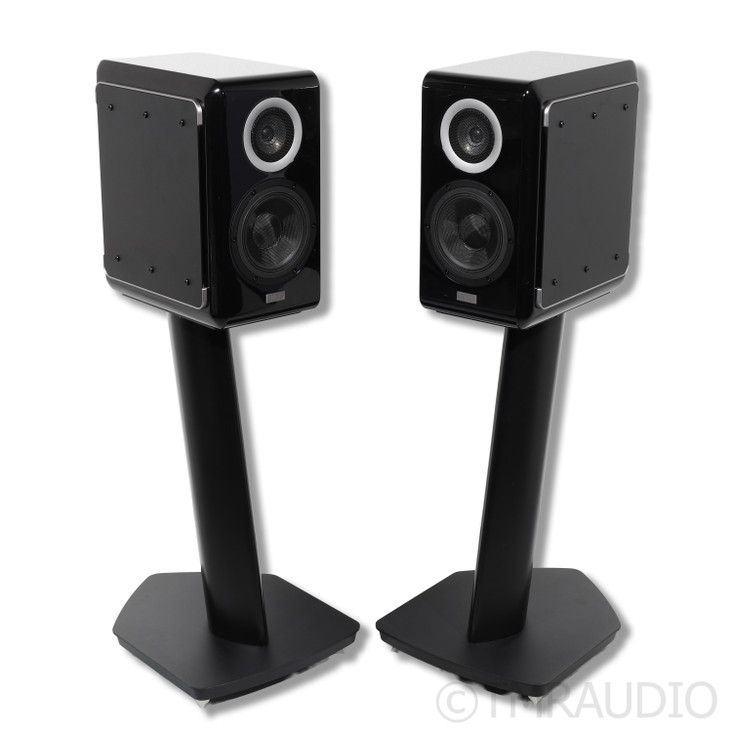 TAD ME1 Bookshelf Speakers; Gloss Black Pair with Stands