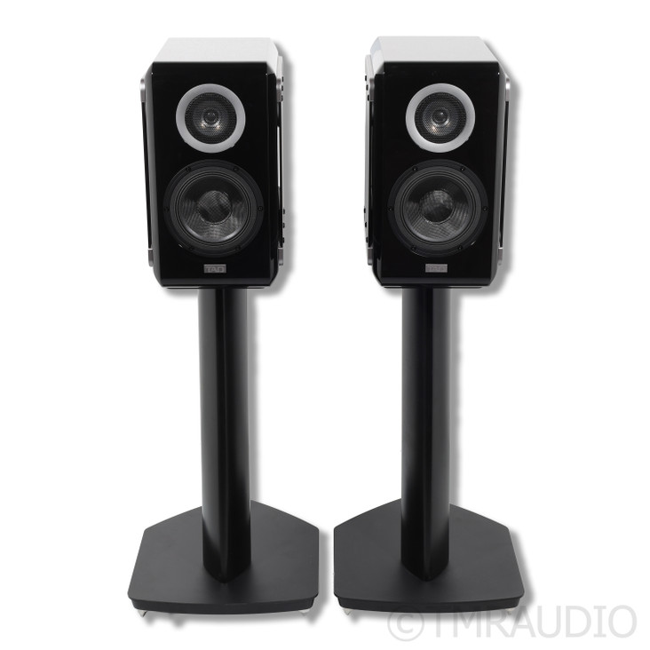 TAD ME1 Bookshelf Speakers; Gloss Black Pair with Stands