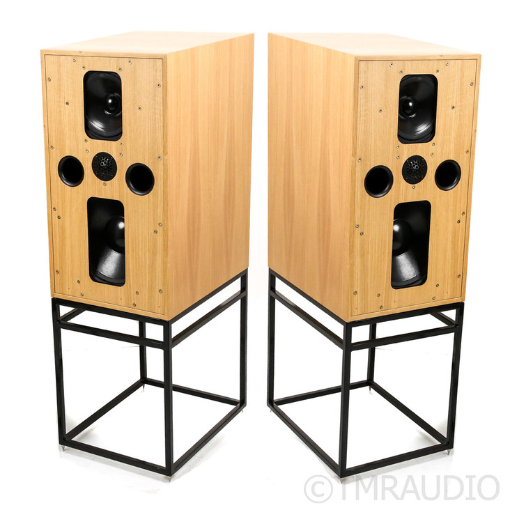 Graham LS5/5 Bookshelf Speakers; Oak Pair w/ Gig Harbor Stands (Mint / Unused)