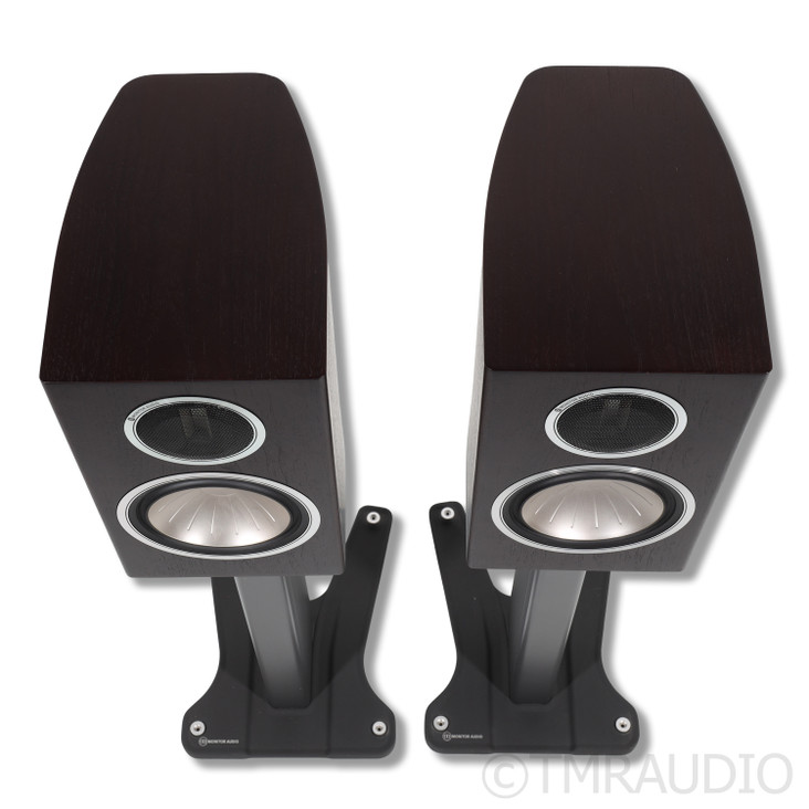 Monitor Audio Gold GX 100 Bookshelf Speakers; Dark Walnut Pair w/ Stands