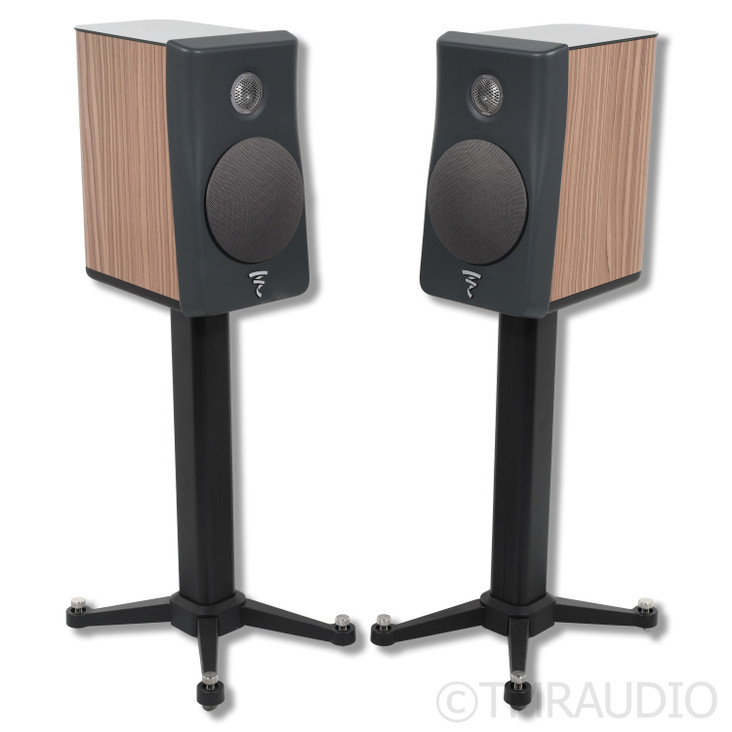 Focal Kanta No. 1 Bookshelf Speaker; Walnut Grey Pair w/ Stands