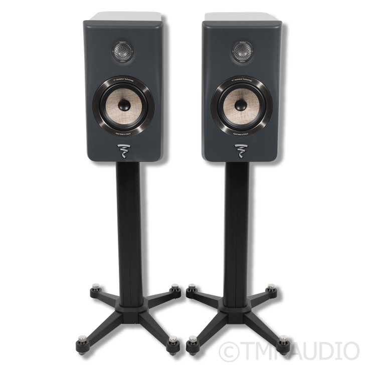 Focal Kanta No. 1 Bookshelf Speaker; Walnut Grey Pair w/ Stands