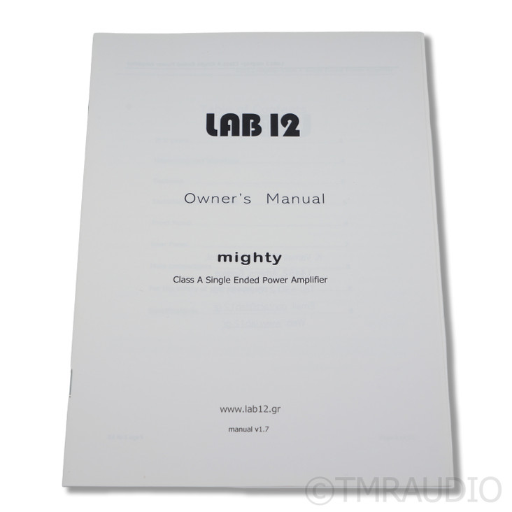 Lab12 Mighty Stereo Tube Power Amplifier (Mint w/ Warranty)