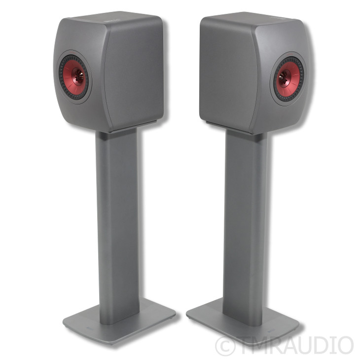 KEF LS50 Meta Bookshelf Speakers; Titanium Pair w/Stands