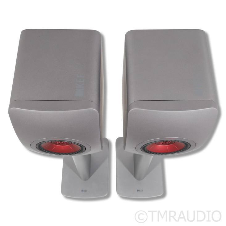 KEF LS50 Meta Bookshelf Speakers; Titanium Pair w/Stands