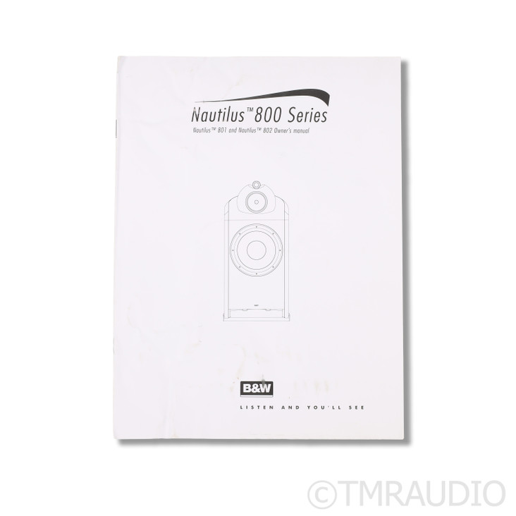 Bowers & Wilkins Nautilus 802 Floorstanding Speakers; Rosewood Pair