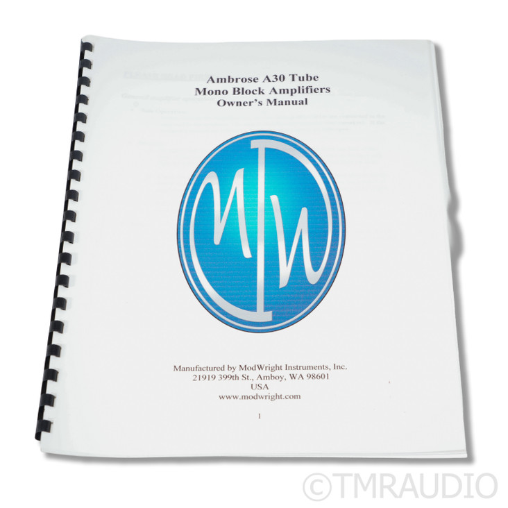 ModWright Ambrose A30 Stereo Tube Power Amplifier