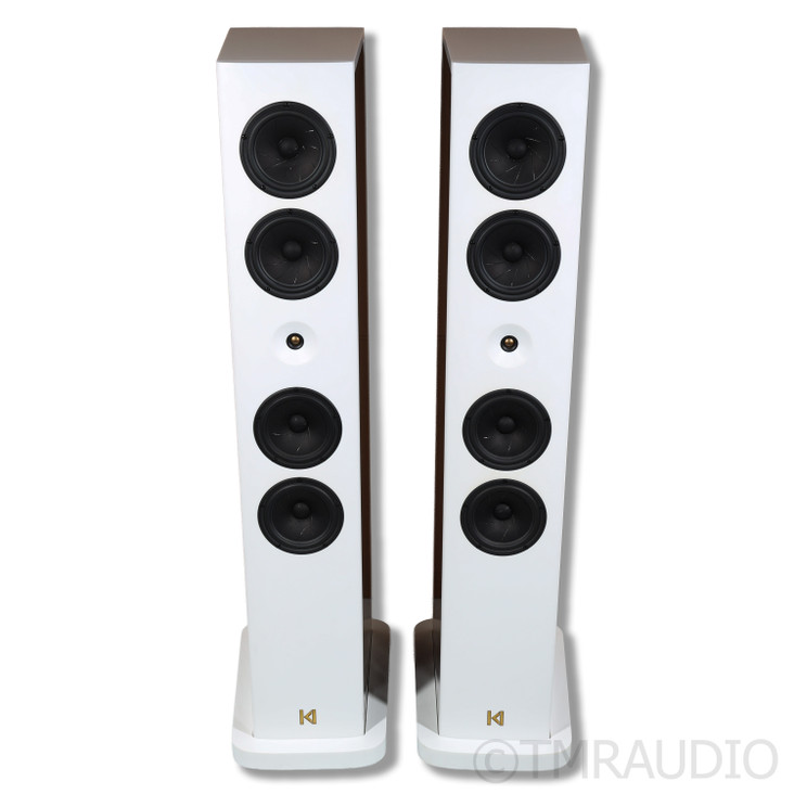Kroma Atelier Elektra Floorstanding Speakers; White with Carbon Fiber Pair