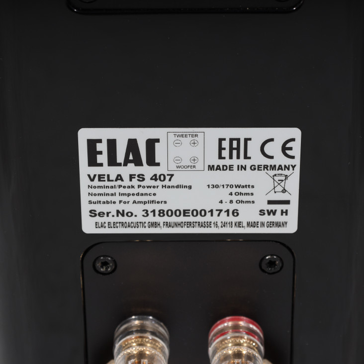 ELAC Vela FS407 Floorstanding Speakers; Black Pair