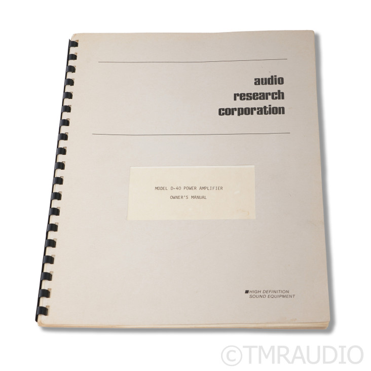 Audio Research D40 Stereo Tube Power Amplifier; Silver