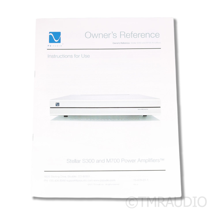 PS Audio Stellar S300 Stereo Power Amplifier; Silver