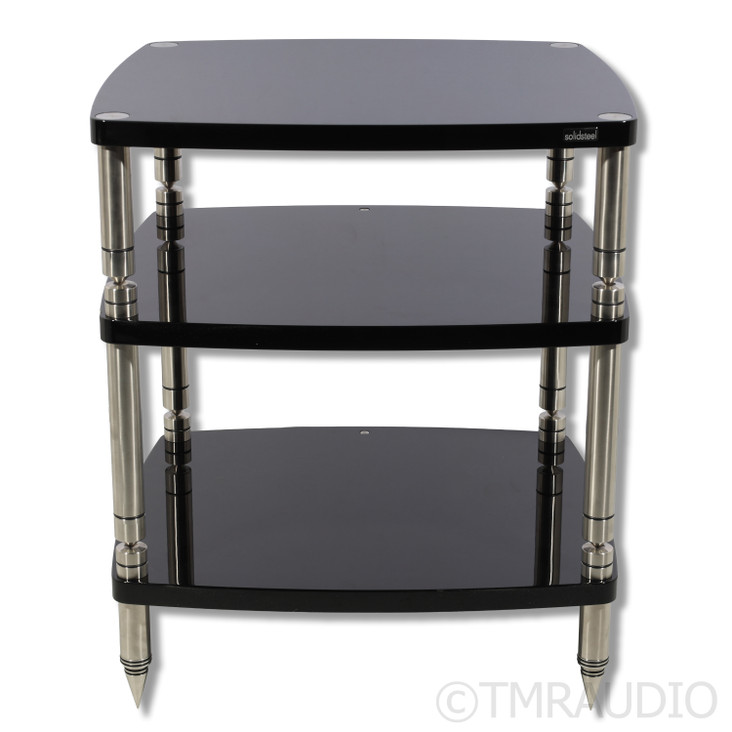 Solidsteel Hyperspike Three Shelf HF-3 Stand; Gloss Black