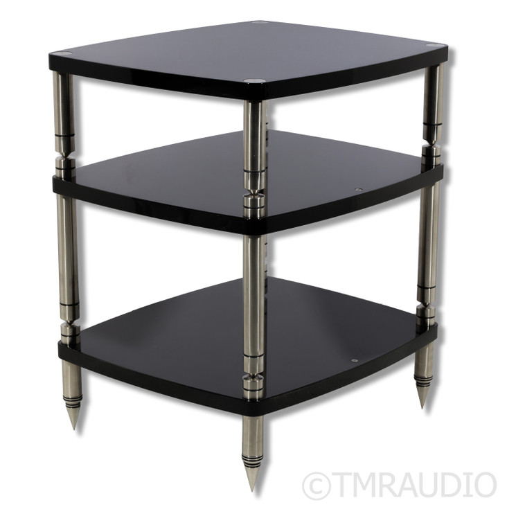 Solidsteel Hyperspike Three Shelf HF-3 Stand; Gloss Black