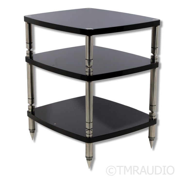Solidsteel Hyperspike Three Shelf HF-3 Stand; Gloss Black
