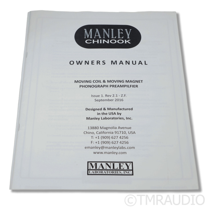 Manley Laboratories Chinook SE MKII Phono Preamplifier; MC/MM