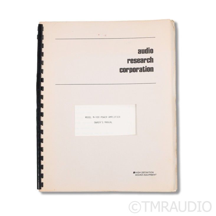 Audio Research M100 Mono Tube Power Amplifier; Vintage Pair