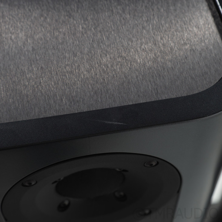 Kii Three Bookshelf Speakers; Dark Gray Pair with Stands and Kii Control Module