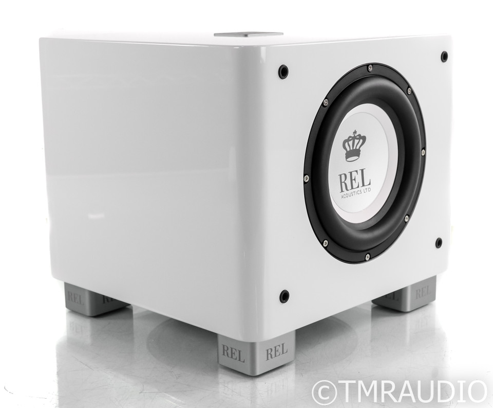REL T/7x 8" Powered Subwoofer; Gloss White; T7x (Open Box) The Music Room