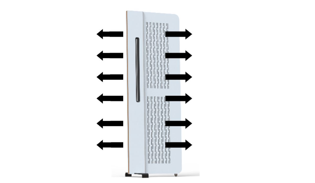 Diptyque Isodynamic Floorstanding Speaker, photo showcasing dipolar design 