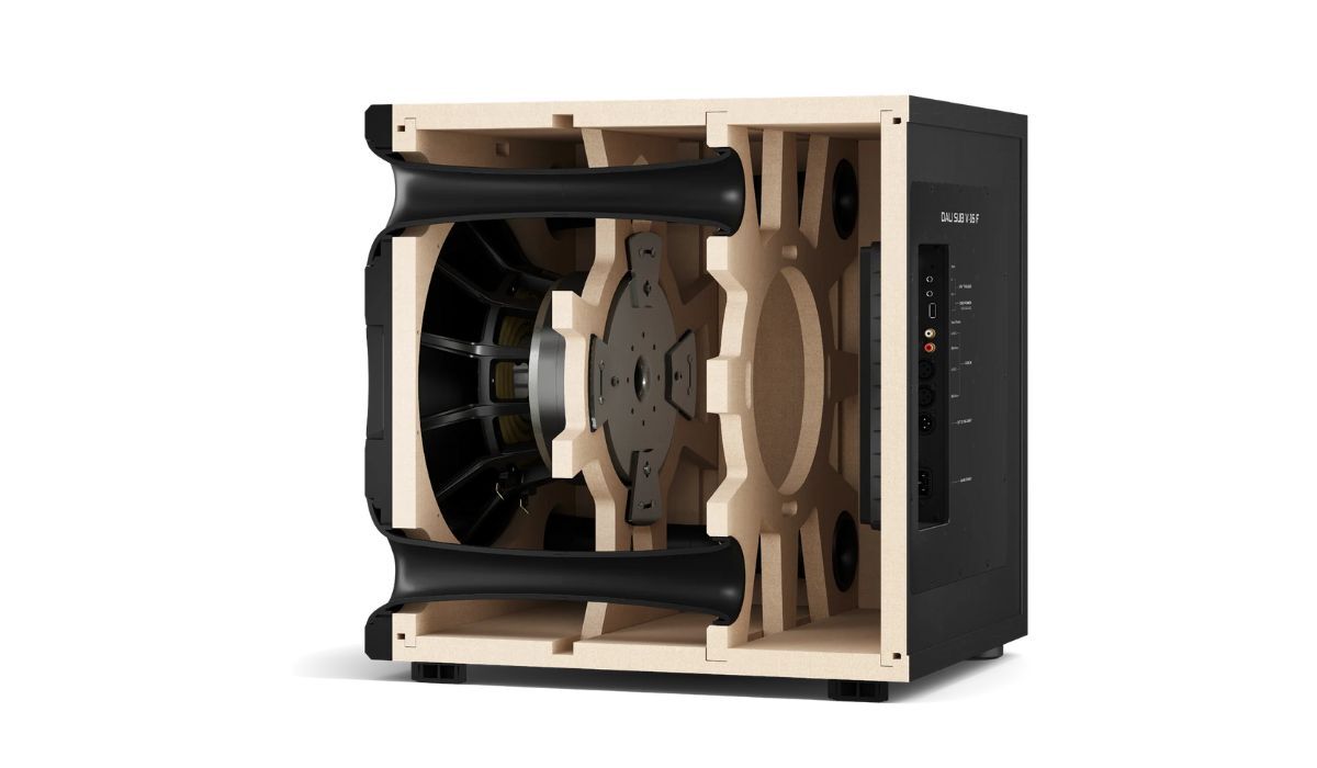DALI Sub V-16 F 16" Powered Subwoofer cabinet cross section