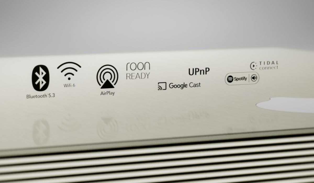 Devialet Astra Streaming All-In-One Amplifier, compatible streaming  services graphic