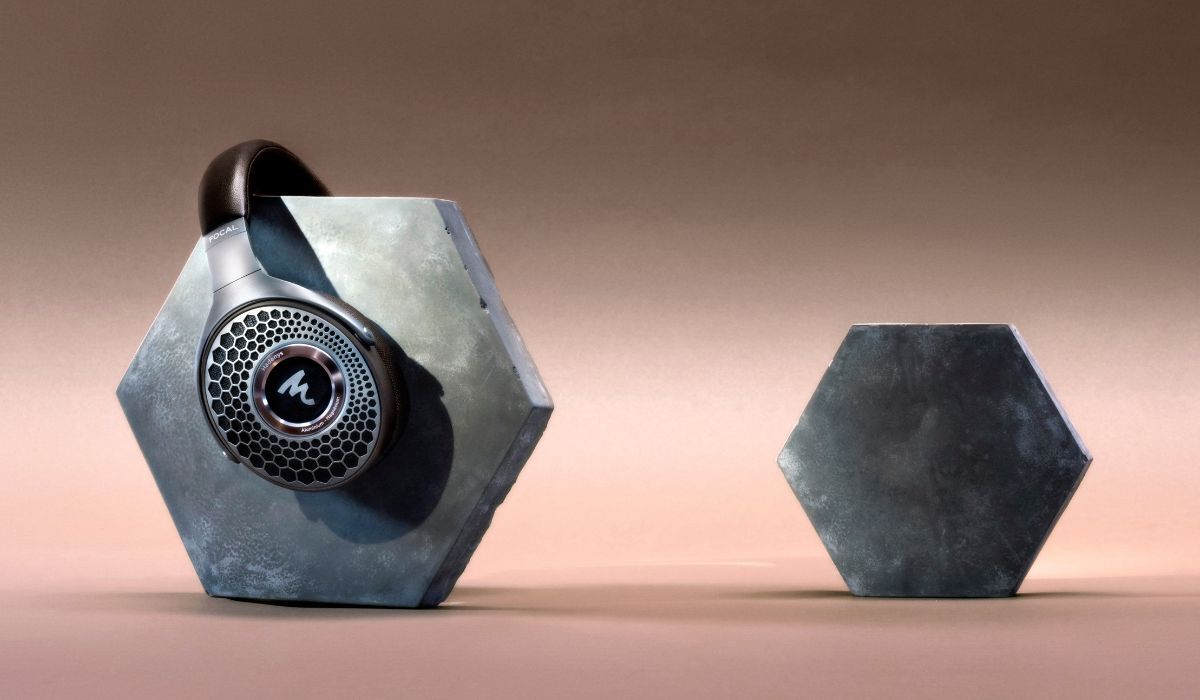 Focal Hadenys Open-Back Headphones, hero shot on stone display
